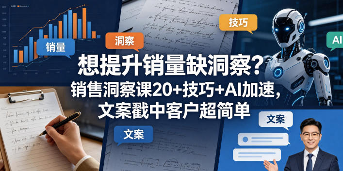 想提升销量缺洞察？销售洞察课20+技巧+AI加速，文案戳中客户超简单【原创双语字幕】-鸿图网创