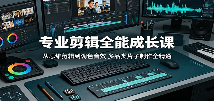 专业剪辑全能成长课：从思维剪辑到调色音效，多品类片子制作全精通-鸿图网创