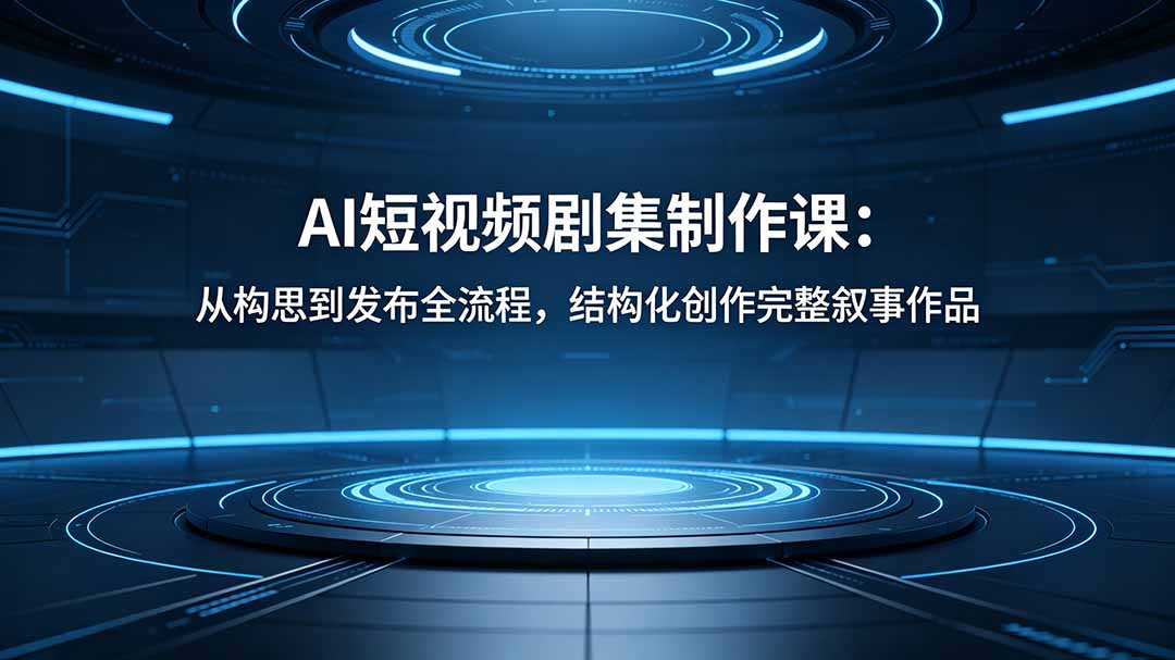 AI短视频剧集制作课：从构思到发布全流程，结构化创作完整叙事作品-鸿图网创