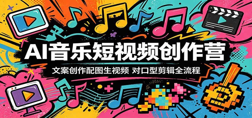 AI音乐短视频创作营：文案创作配图生视频，对口型剪辑全流程-鸿图网创