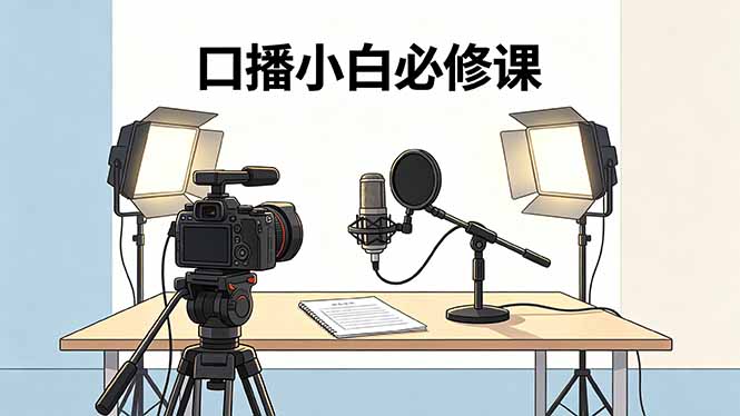 口播小白必修课：录像收音灯光设备+脚本撰写，搭专业级录制场景-鸿图网创