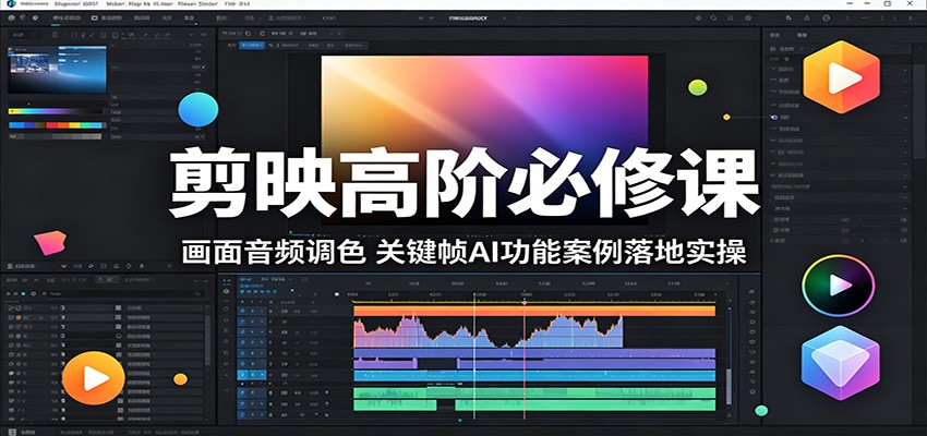 剪映高阶必修课：画面音频调色，关键帧AI功能案例落地实操-鸿图网创