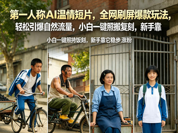 第一人称AI温情短片，全网刷屏爆款玩法，轻松引爆自然流量，小白一键照搬复刻，新手靠它稳步涨粉-鸿图网创