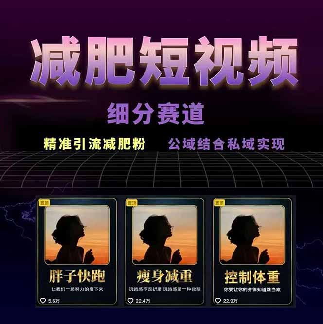 图片[1]-减肥短视频赛道运营课：素材准备-视频制作-引流变现全流程 (附素材-鸿图网创